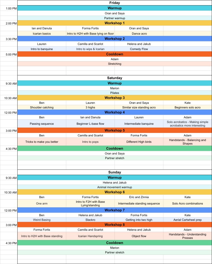 Timetable